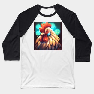 Cute Rooster Drawing Baseball T-Shirt